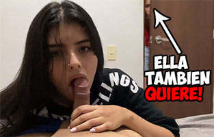 Se la follan junto a una amiga jovencita que quiere polla
